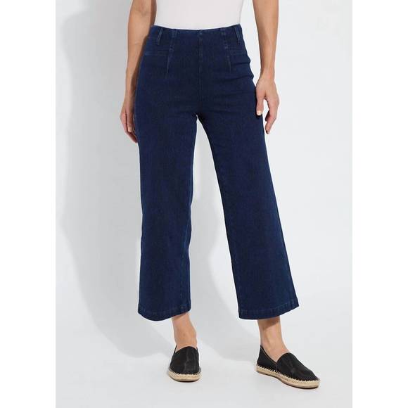 LYSSE Denim - NEW LYSSE layton wide leg crop in dark indigo